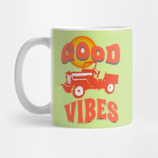 GOOD VIBES SUMMERTIME RED CAR. Mug